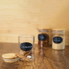 12-Piece Airtight Glass Spice Jar Set with Bamboo Lids – Kitchen Food Storage Containers