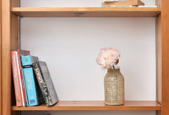 Glass Vase with Woven Straw Decor | Glass Flower vase with Rattan