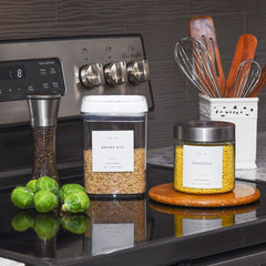 Pantry Labels for Food Containers | Waterproof Pre-Printed Stickers (179 Labels)