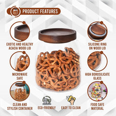 PreZervers Glass jar with wooden lid 33.8oz 1000ml