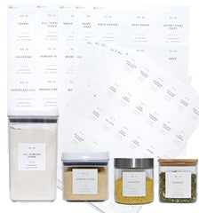 Pantry Labels for Food Containers | Waterproof Pre-Printed Stickers (179 Labels)