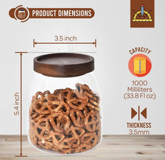 PreZervers Glass jar with wooden lid 33.8oz 1000ml