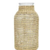 Glass Vase with Woven Straw Decor | Glass Flower vase with Rattan