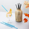 Glass Vase with Woven Straw Decor | Glass Flower vase with Rattan - Image 8